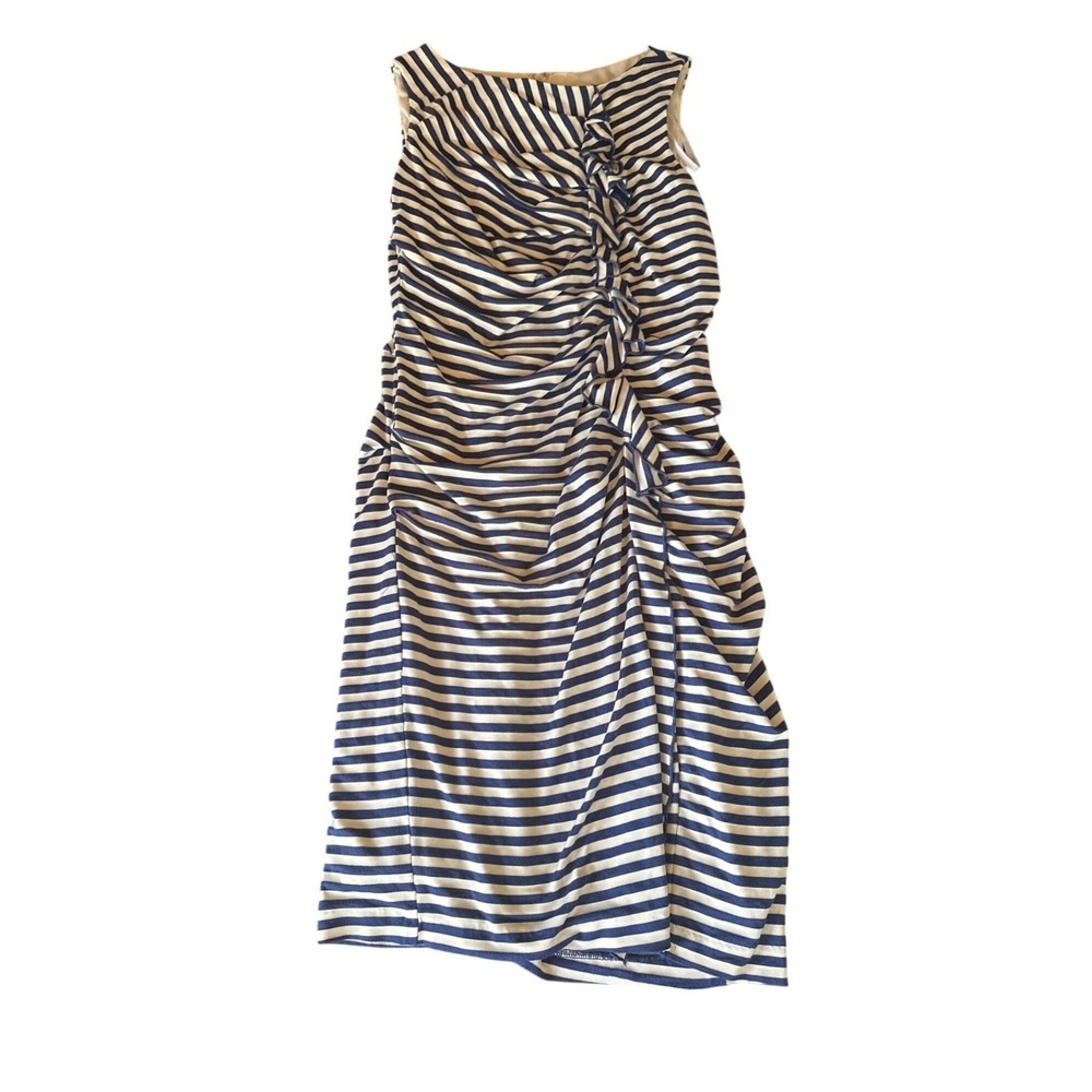 Navy & White Striped Sleeveless Dress Nautical Coastal Old Money‎ Sailor Chic